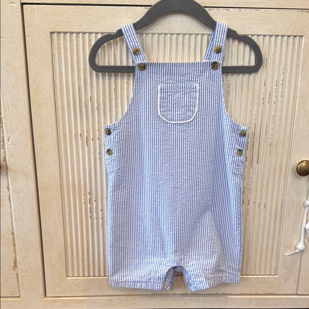 Janie and Jack Seersucker Overalls